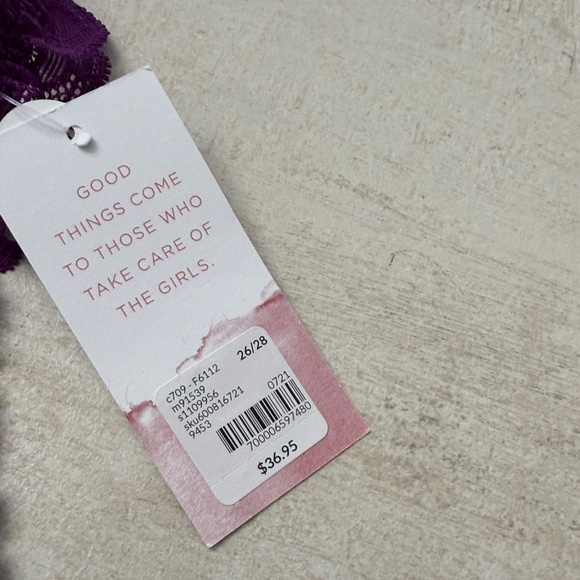 Cacique Deep Purple Lace Bralette. 26/28 - Picture 3 of 8